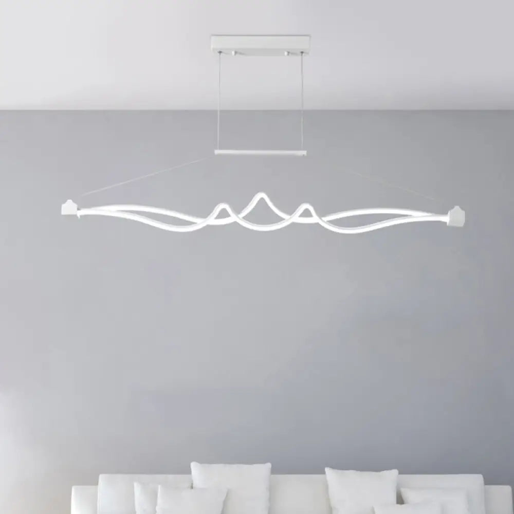 DecorBites™ Modern Twisted Island Pendant LED Ceiling Light for Contemporary Metallic Dining Room