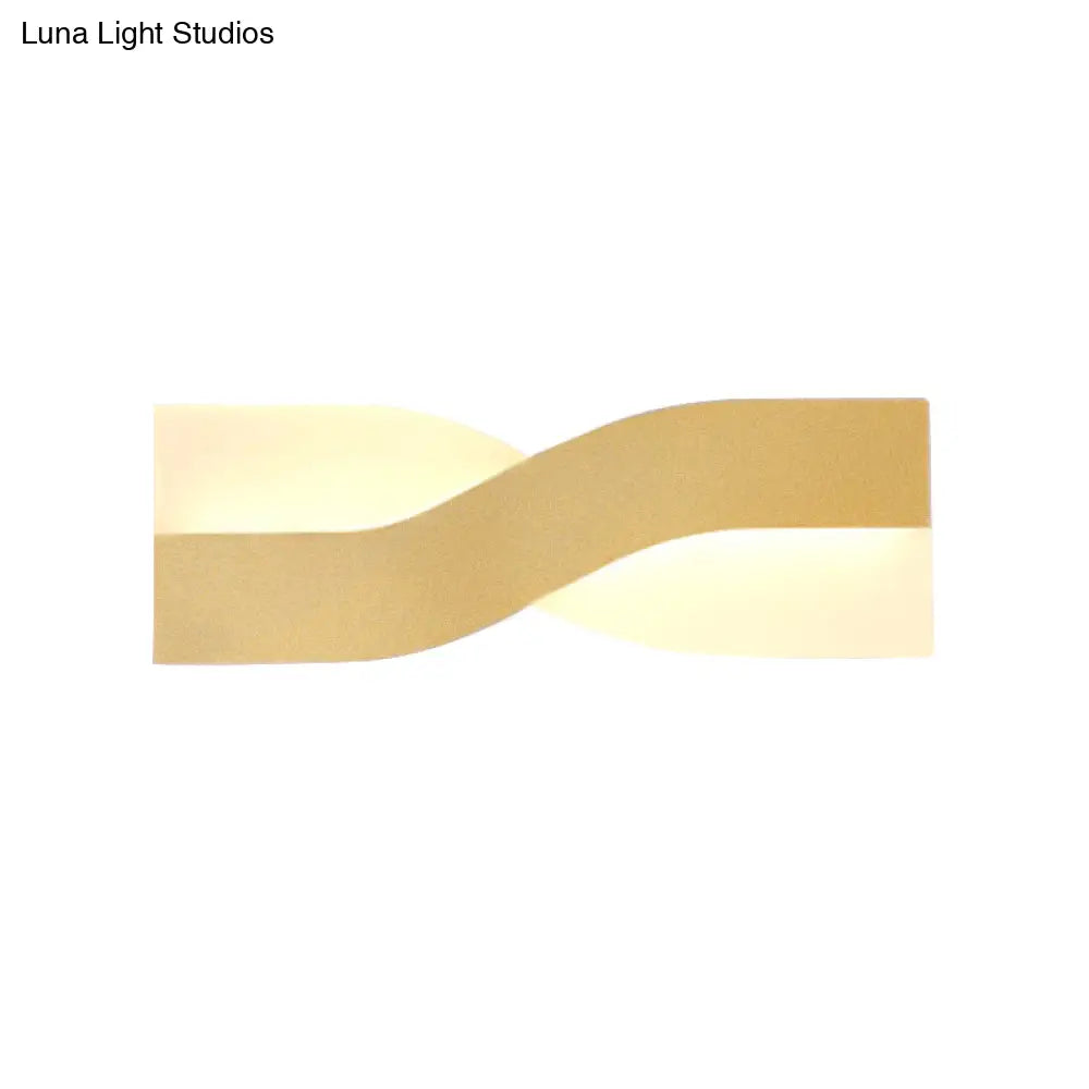 DecorBites™ Modern Twisted Sconce LED Wall Mounted Light Fixture in Gold - Warm White Light