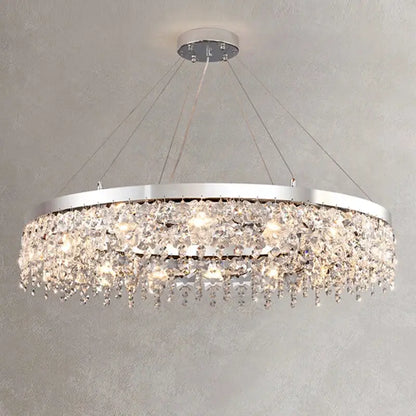 Modern two tier chrome crystal chandelier living room light