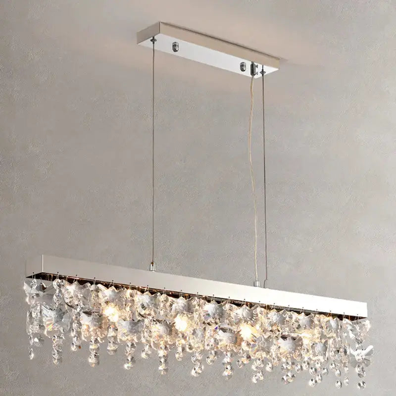 Modern two tier chrome crystal chandelier living room light