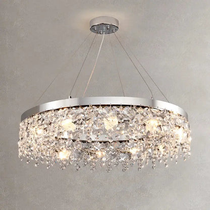 Modern two tier chrome crystal chandelier living room light