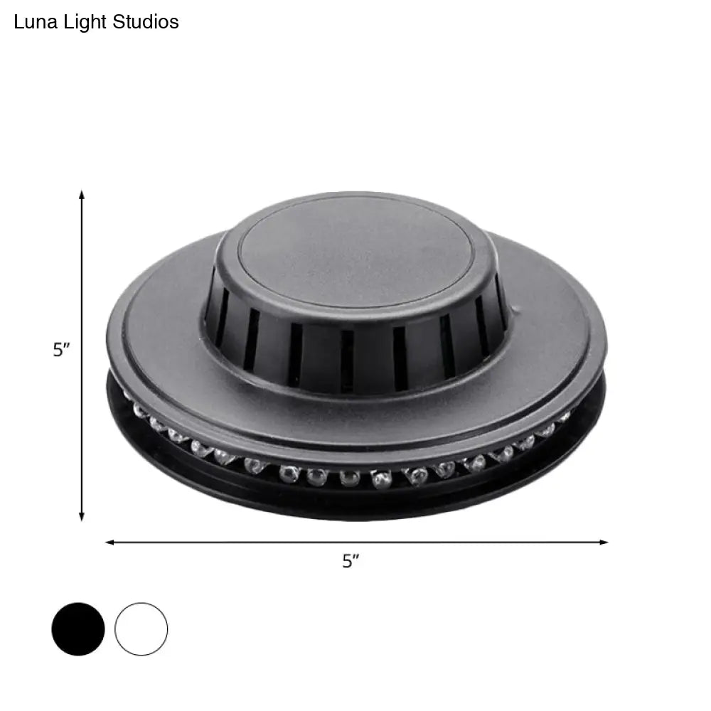 DecorBites™ Modern UFO Karaoke Bar Wall Light with Flashing RGB LED in Black/White