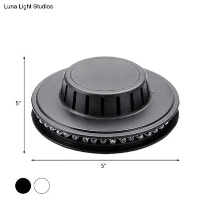 DecorBites™ Modern UFO Karaoke Bar Wall Light with Flashing RGB LED in Black/White