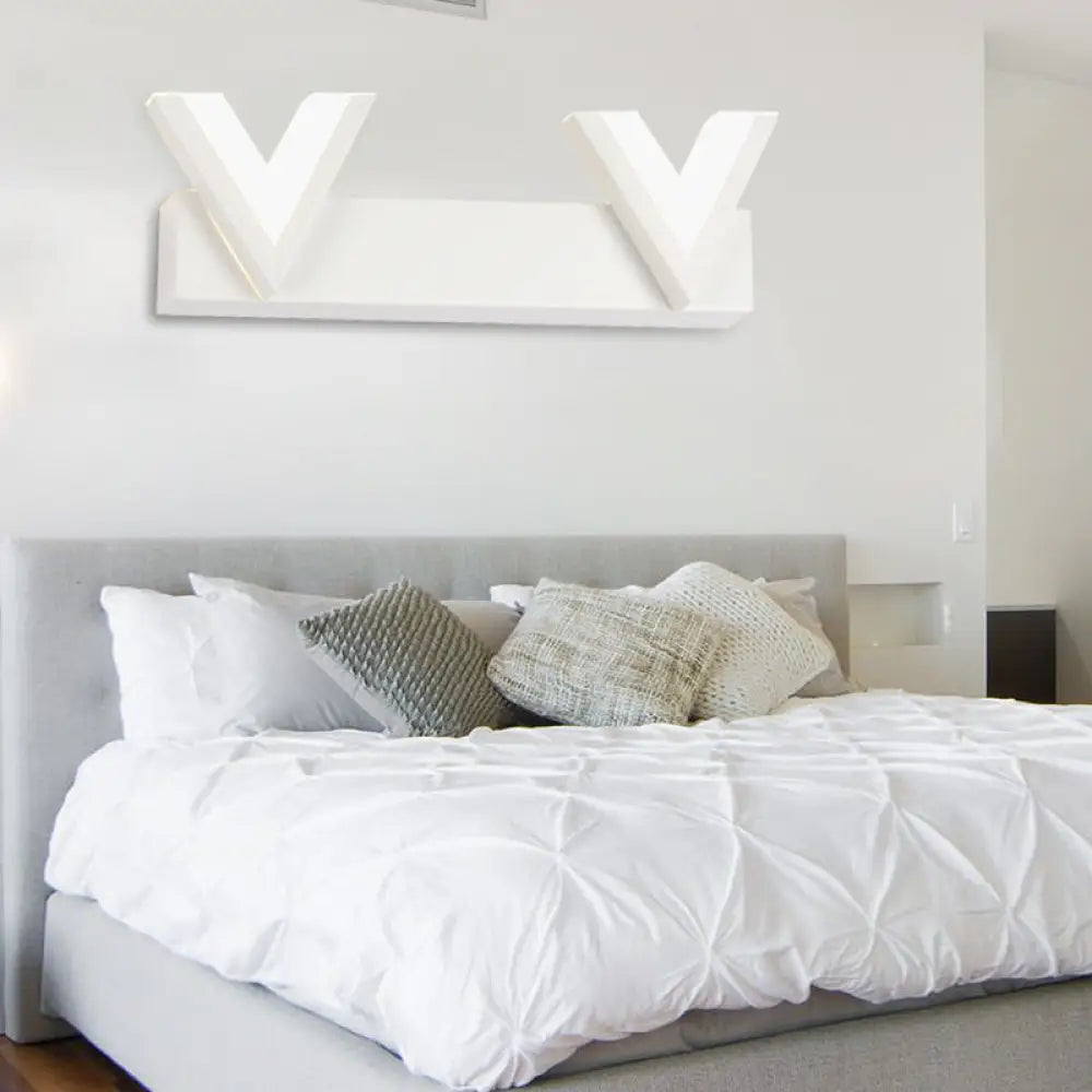 DecorBites™ Modern V-Shaped LED Vanity Light: Acrylic Bathroom Mirror Lamp (2/3-Light, Warm/White)