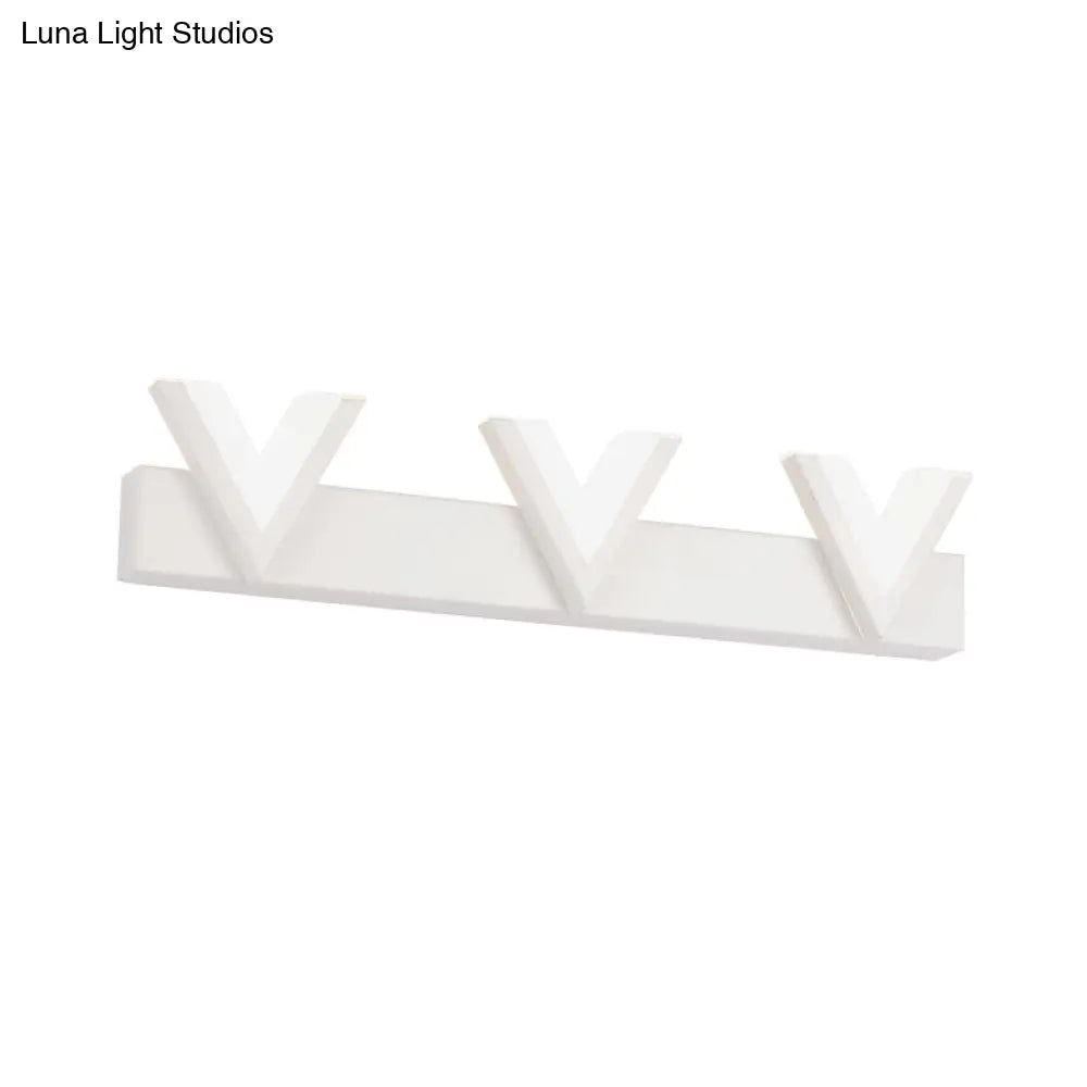 DecorBites™ Modern V-Shaped LED Vanity Light: Acrylic Bathroom Mirror Lamp (2/3-Light, Warm/White)