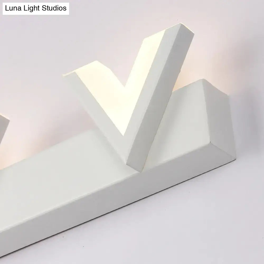 Modern v-shaped white led vanity light warm white bathroom mirror lamp