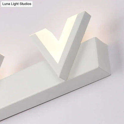 Modern v-shaped white led vanity light warm white bathroom mirror lamp