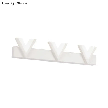 Modern v-shaped white led vanity light warm white bathroom mirror lamp