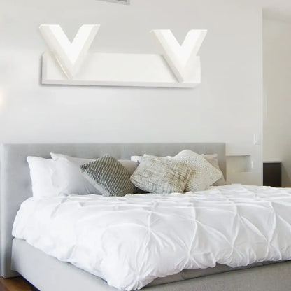 Modern v-shaped white led vanity light warm white bathroom mirror lamp