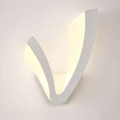 Modern v shaped white wall mounted light bedroom ambient sconce