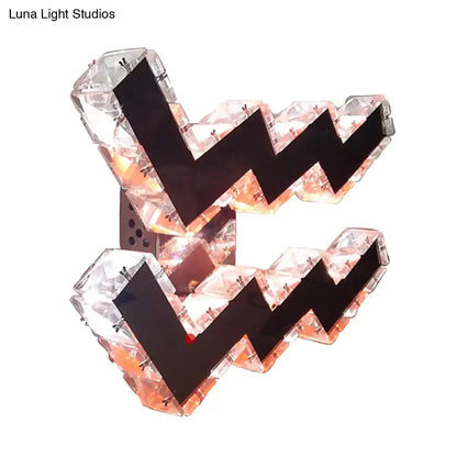 Modern w-shaped beveled crystal wall lamp bedroom led sconce