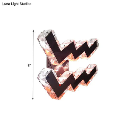 Modern w-shaped beveled crystal wall lamp bedroom led sconce