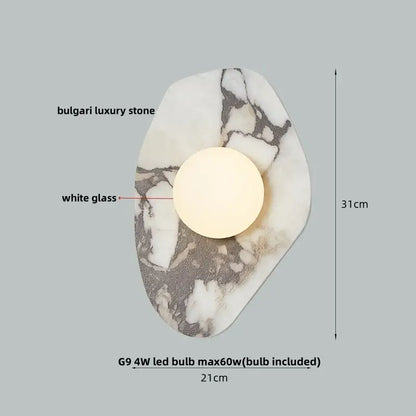 Modern wabi sabi black & cream resin led wall lamp bedroom light