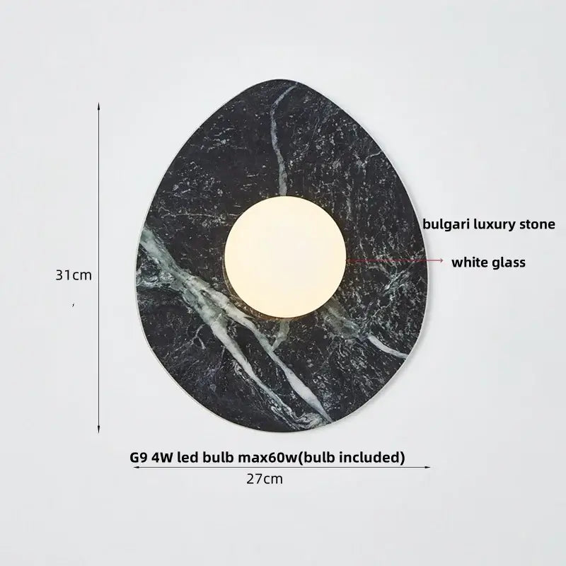 Modern wabi sabi black & cream resin led wall lamp bedroom light