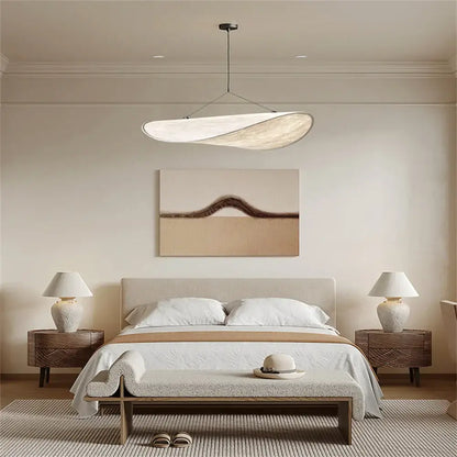 Modern wabi sabi white japanese style chandelier – bedroom pendant light