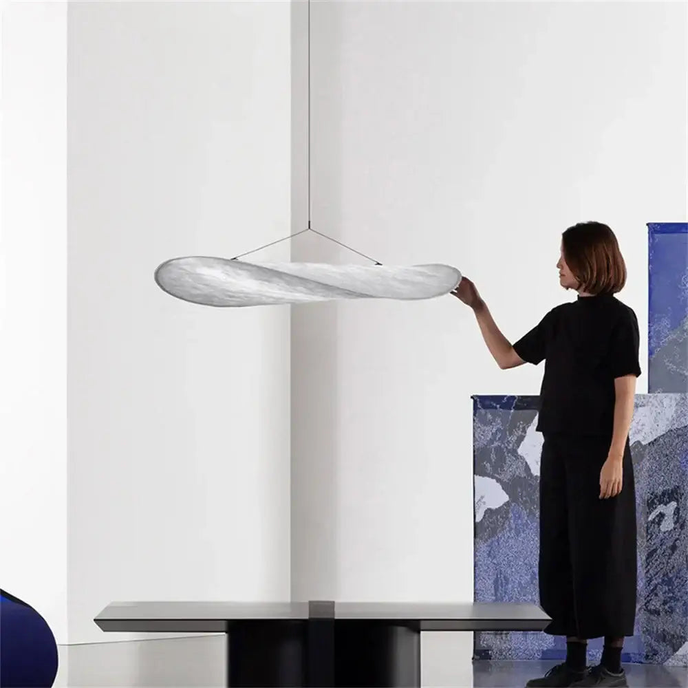 Modern wabi sabi white japanese style chandelier – bedroom pendant light