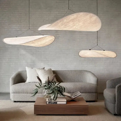 Modern wabi sabi white japanese style chandelier – bedroom pendant light