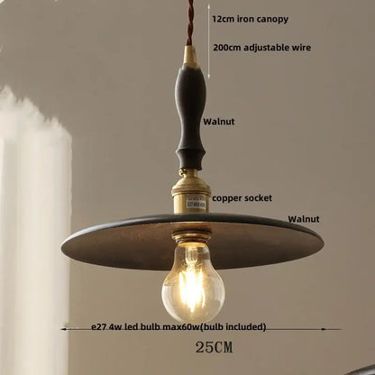 Modern walnut wood and clear glass cube pendant light dining room