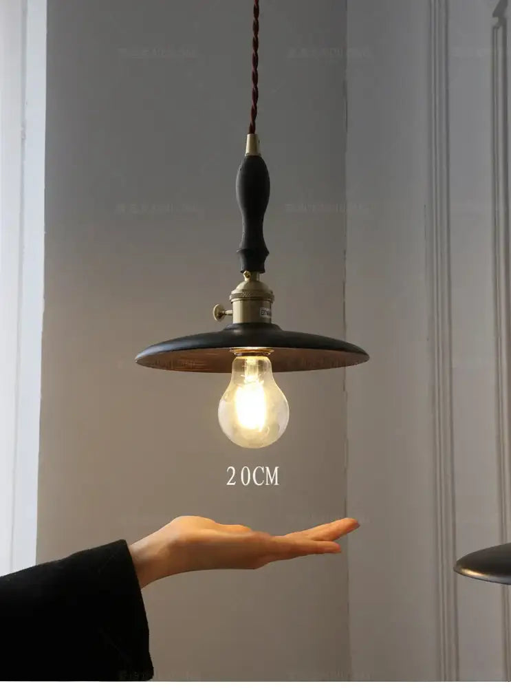 Modern walnut wood and clear glass cube pendant light dining room