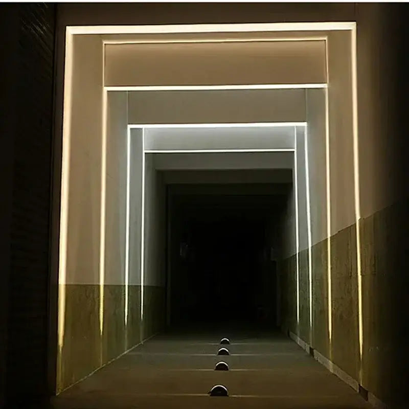Modern warm white led window lighting decor hallway recessed strip light