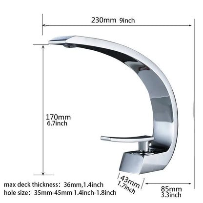 Modern waterfall black chrome basin faucet bathroom mixer tap