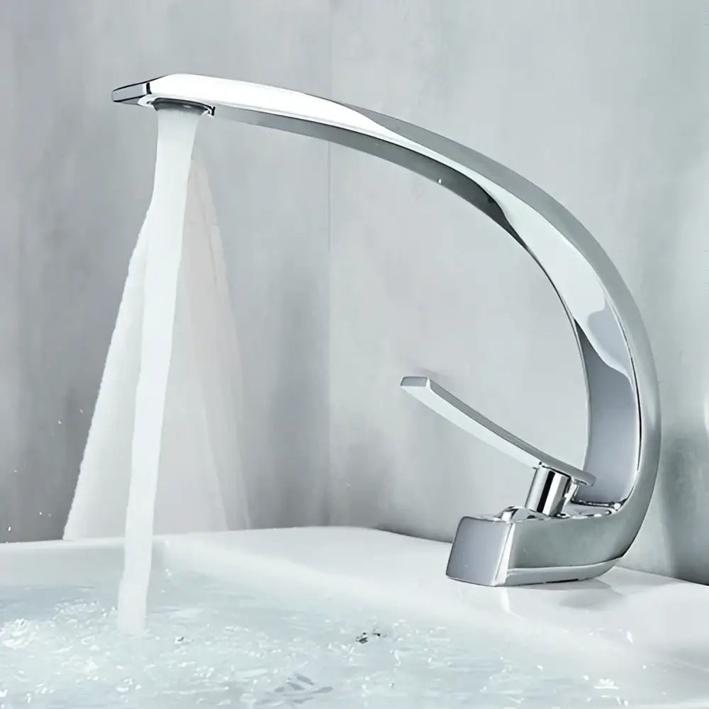 Modern waterfall black chrome basin faucet bathroom mixer tap
