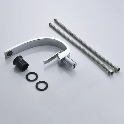 Modern waterfall black chrome basin faucet bathroom mixer tap