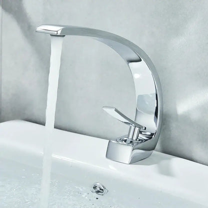 Modern waterfall black chrome basin faucet bathroom mixer tap