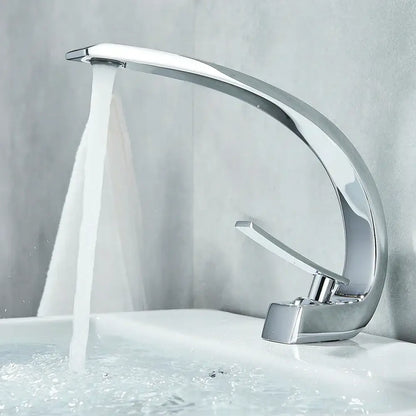 Modern waterfall black chrome basin faucet bathroom mixer tap