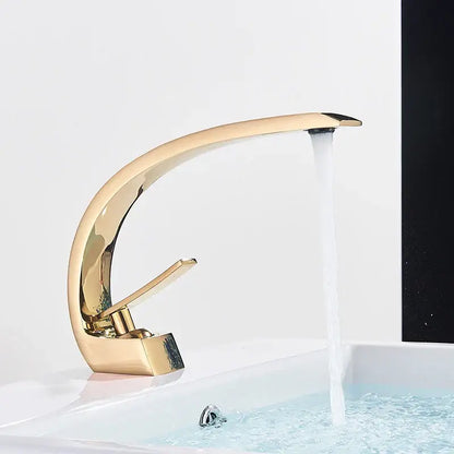 Modern waterfall black chrome basin faucet bathroom mixer tap