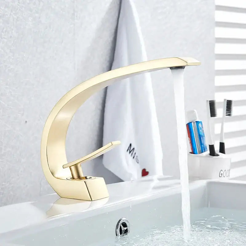 Modern waterfall black chrome basin faucet bathroom mixer tap