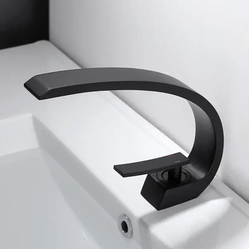 Modern waterfall black chrome basin faucet bathroom mixer tap