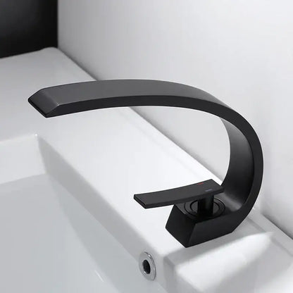 Modern waterfall black chrome basin faucet bathroom mixer tap