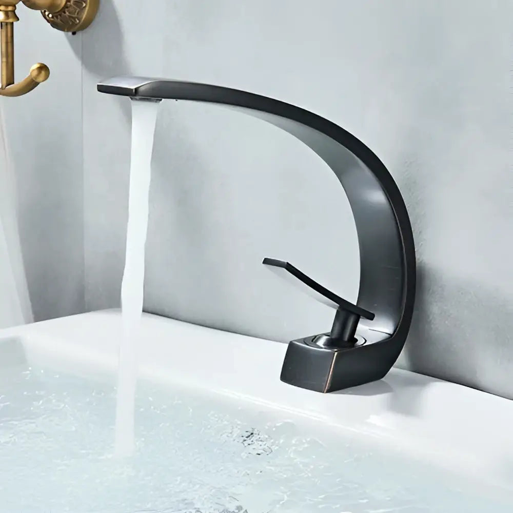 Modern waterfall black chrome basin faucet bathroom mixer tap