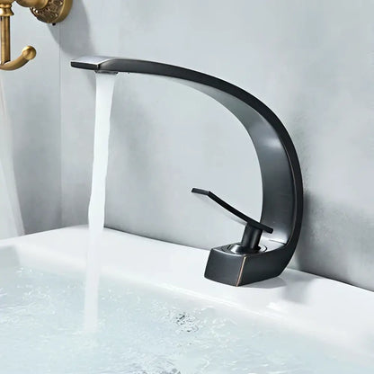 Modern waterfall black chrome basin faucet bathroom mixer tap