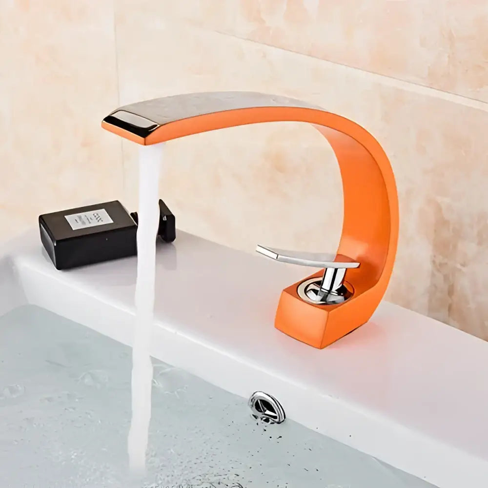 Modern waterfall black chrome basin faucet bathroom mixer tap