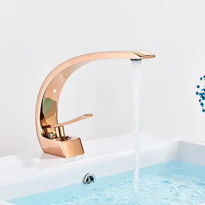 Modern waterfall black chrome basin faucet bathroom mixer tap