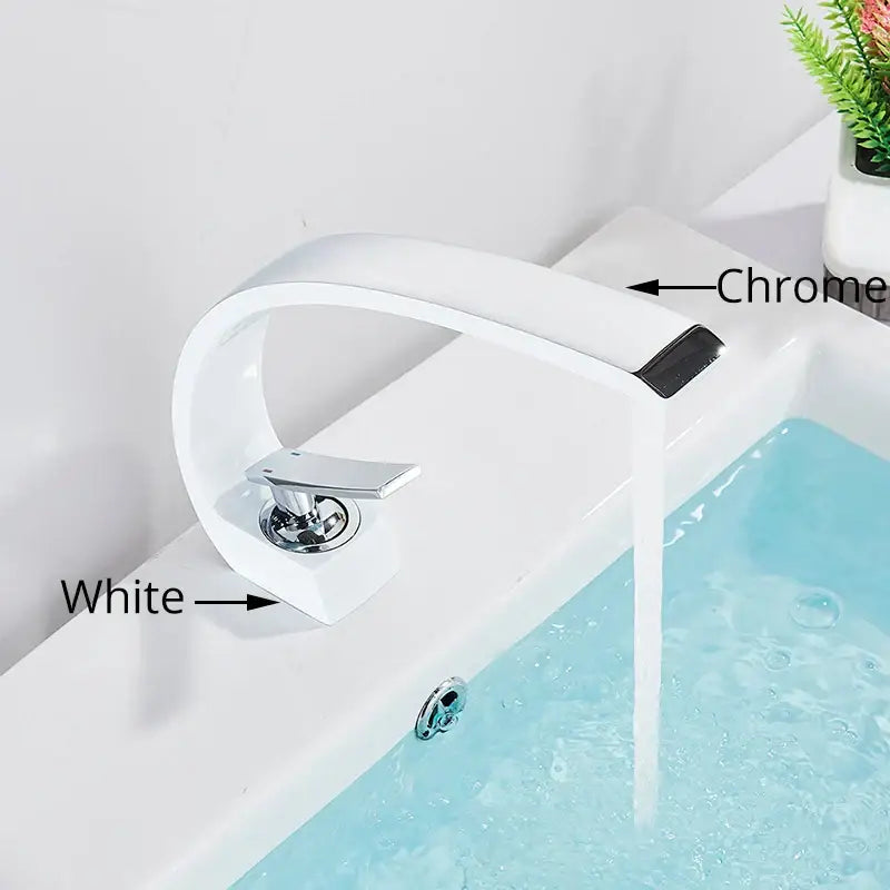 Modern waterfall black chrome basin faucet bathroom mixer tap
