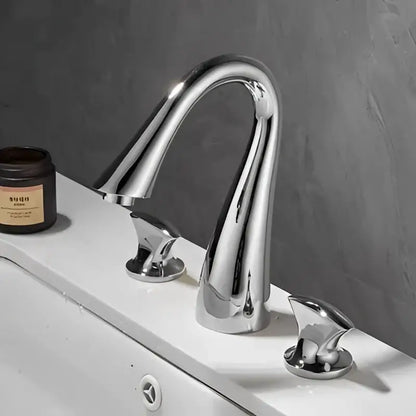 Modern waterfall black & gold basin faucet bathroom sink tap