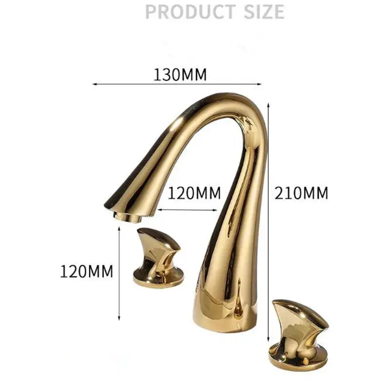 Modern waterfall black & gold basin faucet bathroom sink tap