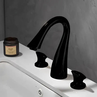 Modern waterfall black & gold basin faucet bathroom sink tap