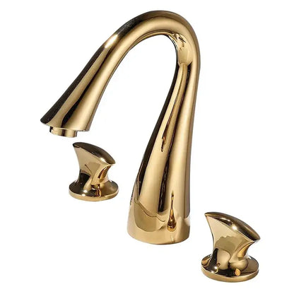 Modern waterfall black & gold basin faucet bathroom sink tap