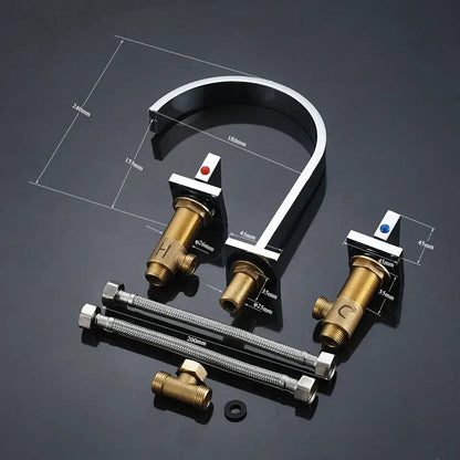 Modern waterfall dual handle gold basin faucet bathroom mixer tap