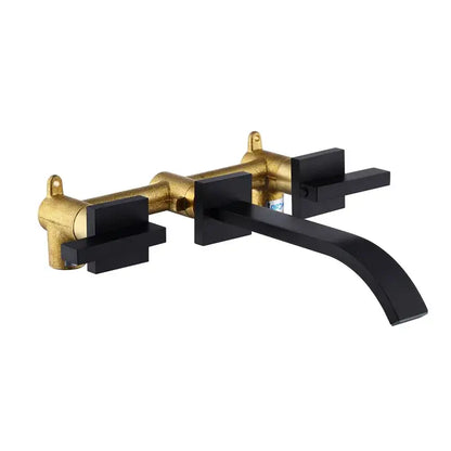 Modern waterfall dual handle gold basin faucet bathroom mixer tap