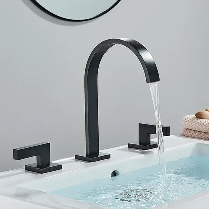 Modern waterfall dual handle gold basin faucet bathroom mixer tap