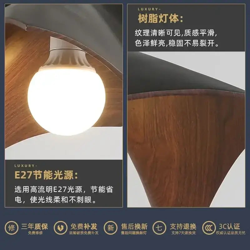 Modern wave black & bronze chandelier pendant light for living room