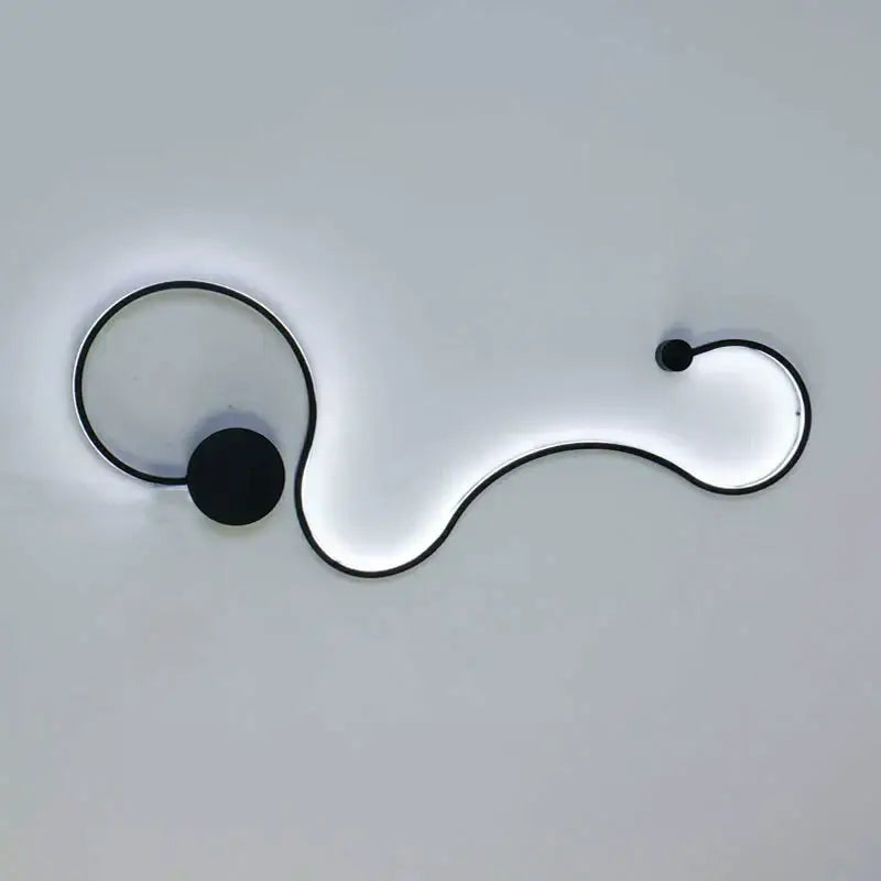 Modern wave black rgb led wall lights living room decor