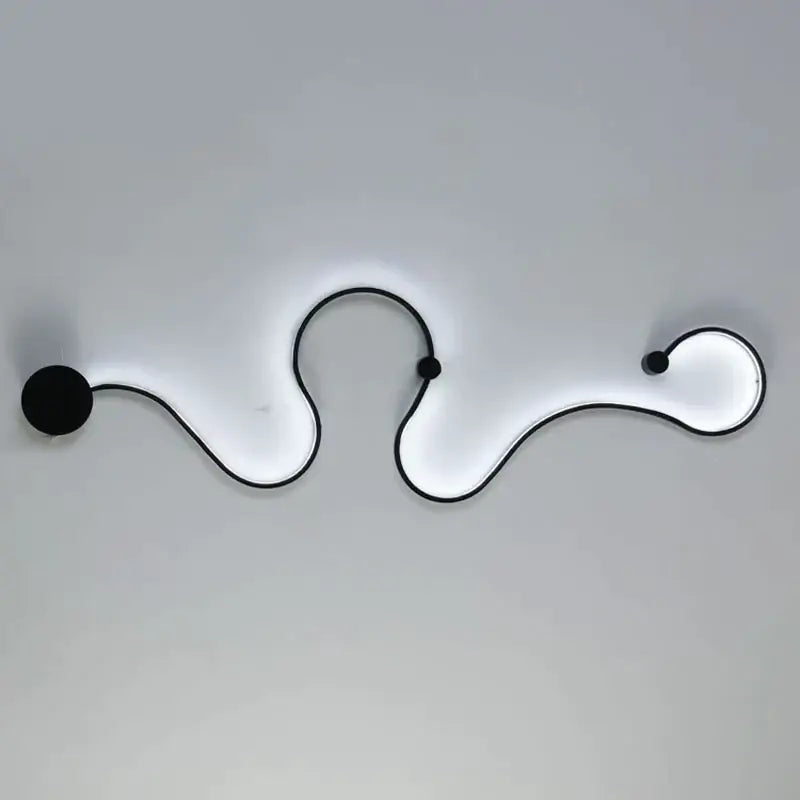 Modern wave black rgb led wall lights living room decor
