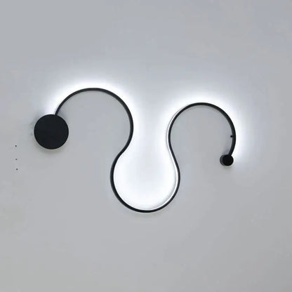 Modern wave black rgb led wall lights living room decor