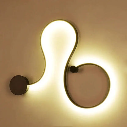 Modern wave black rgb led wall lights living room decor